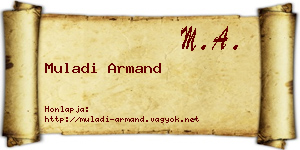 Muladi Armand névjegykártya